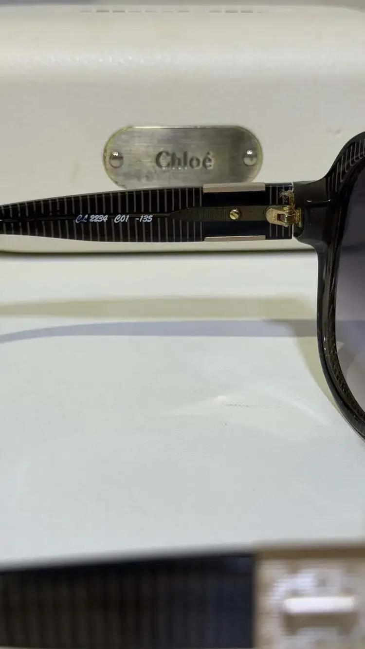 Chloe CL2234 Oversized Pinstripe Sunglasses